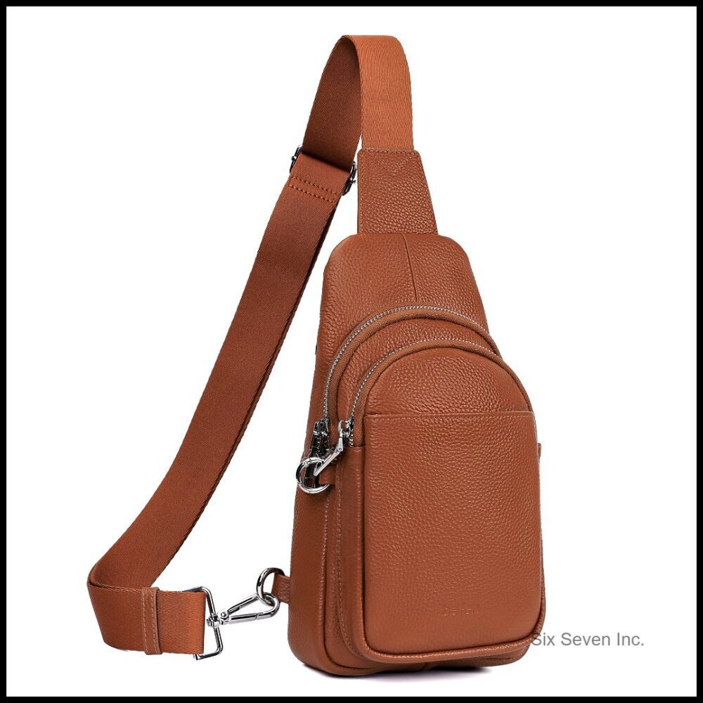 Genuine Leather Crossbody Sling Bag Anti-Theft RFID Travel Fanny Pack Chic